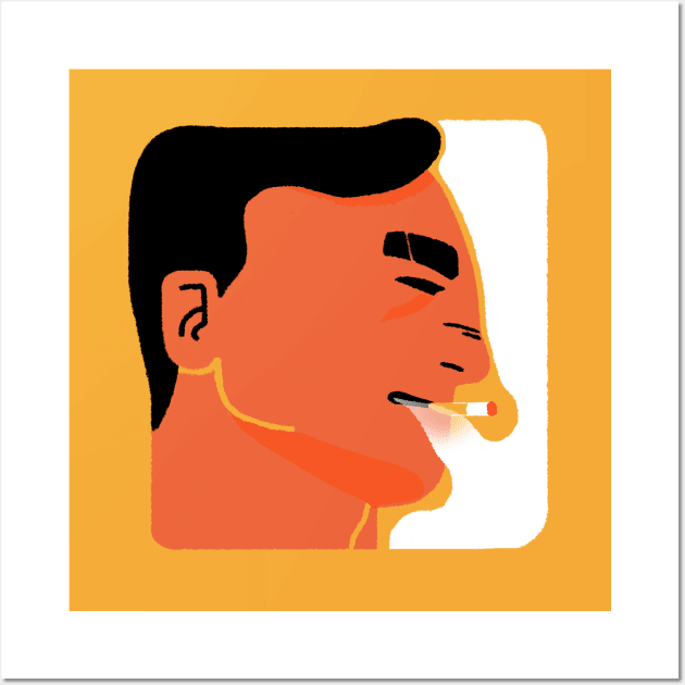 Smoker Guy Wall Art by Khannoli